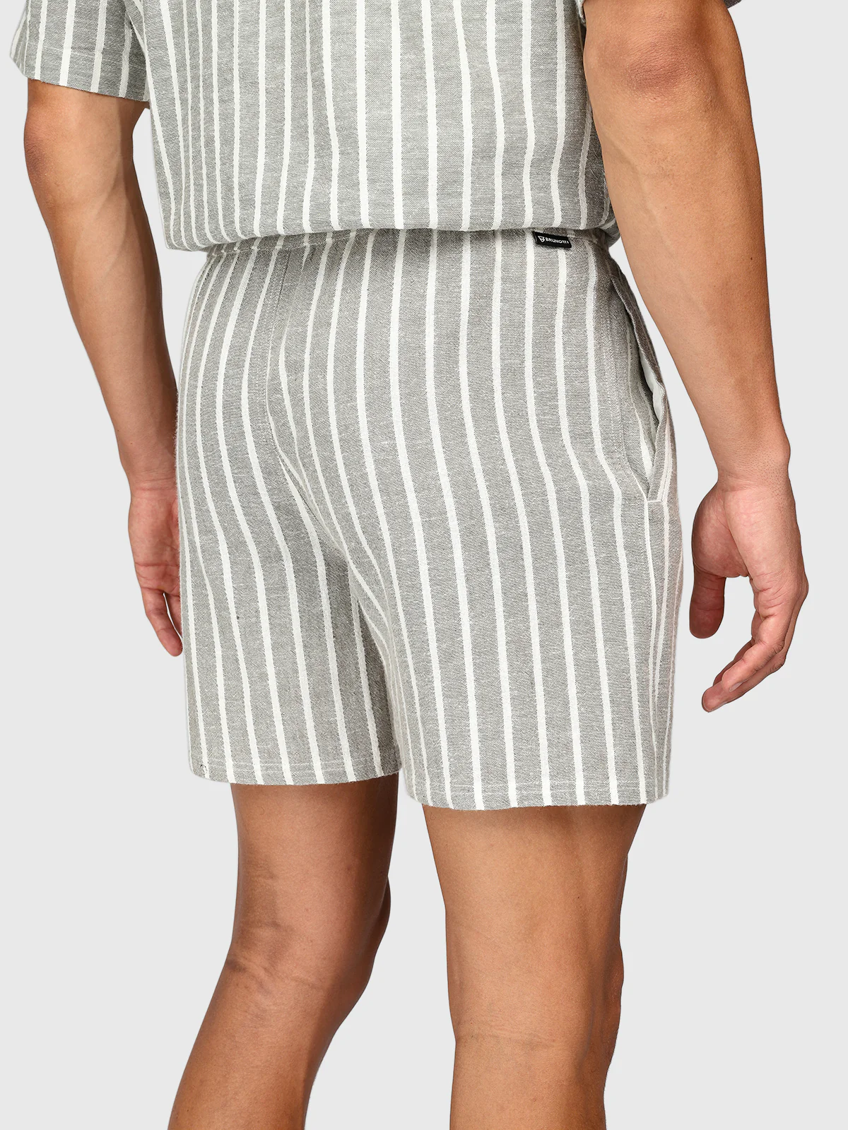 Aiden-Stripe Men Walk Shorts | Snow - Image 10