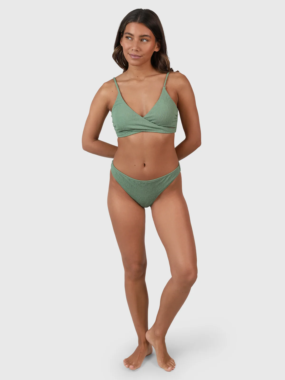 Bella-Jacquard Women Bralette Bikini Set | Eucalyptus - Image 6
