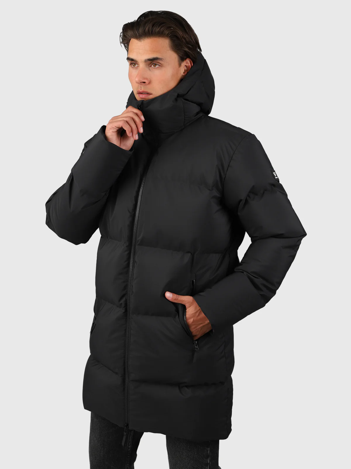 Bigmain Men Long Puffer Jacket | Black - Image 4