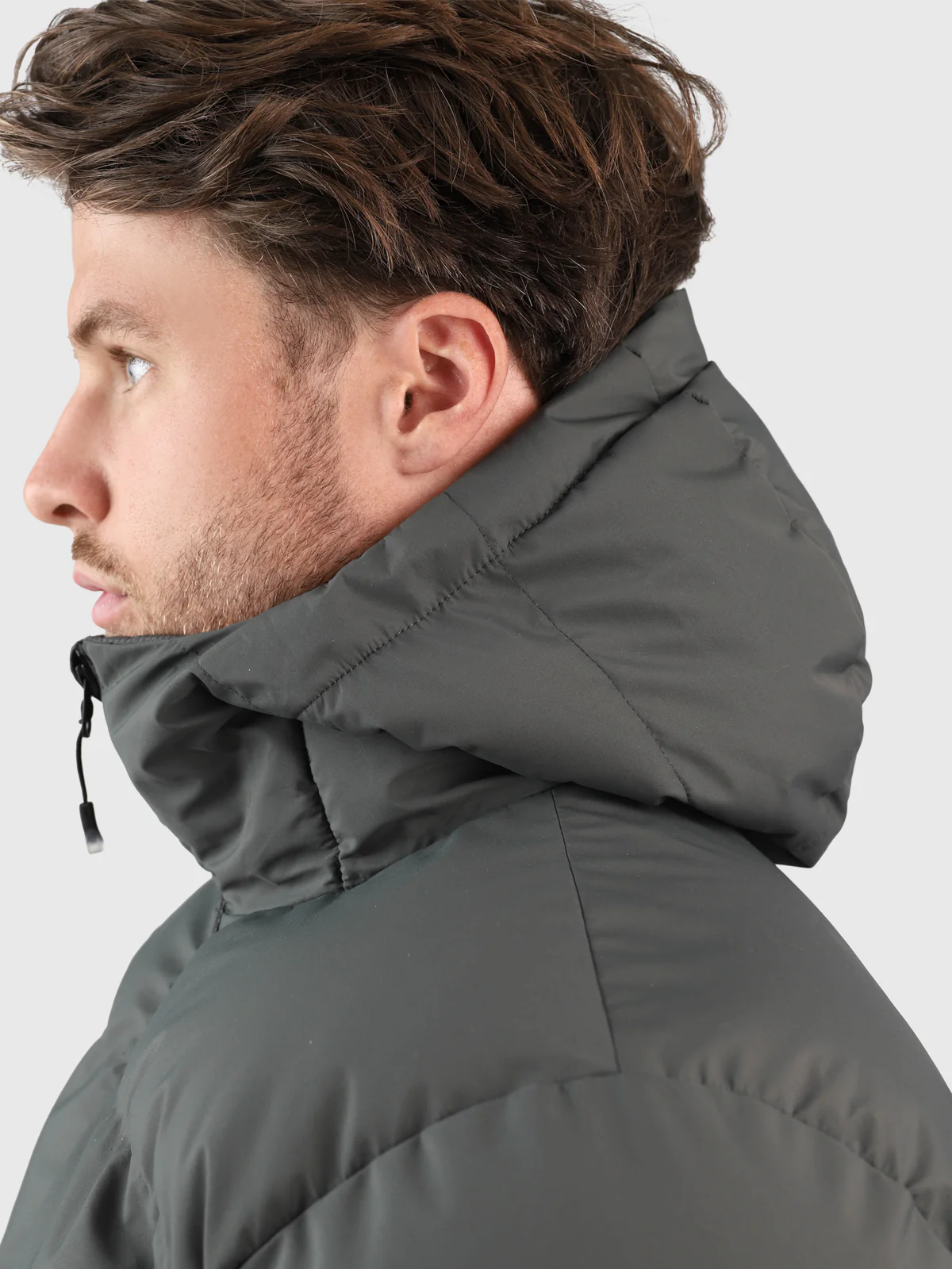 Bigmain Men Long Puffer Jacket | Mud Green - Image 7