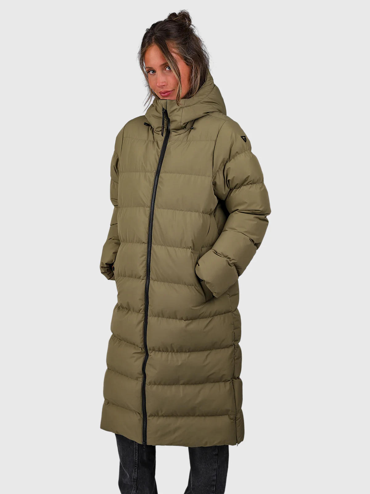 Bigsur Women Long Puffer Jacket | Dusky Green - Image 4