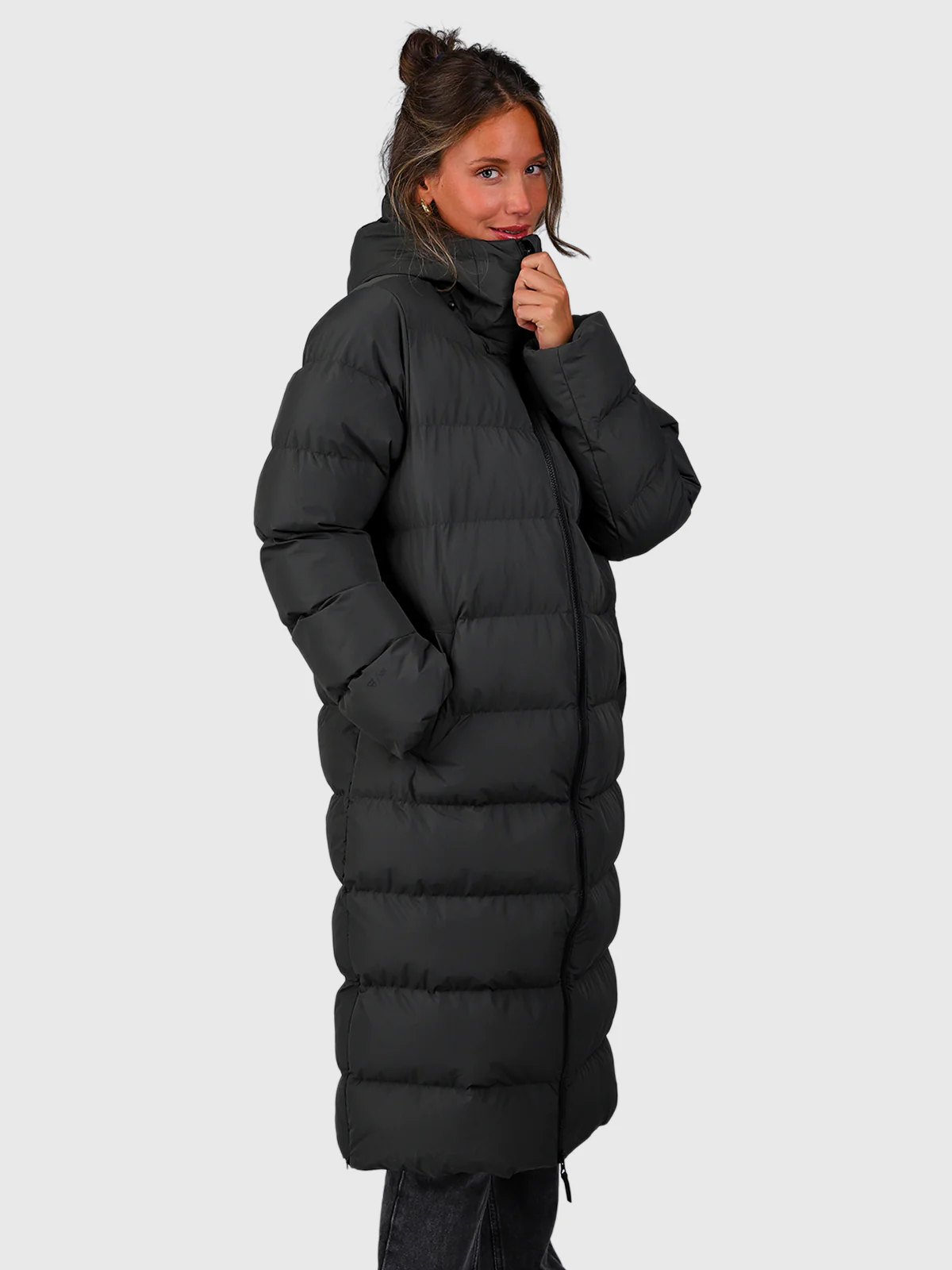 Bigsur Women Long Puffer Jacket | Pirate Black - Image 3