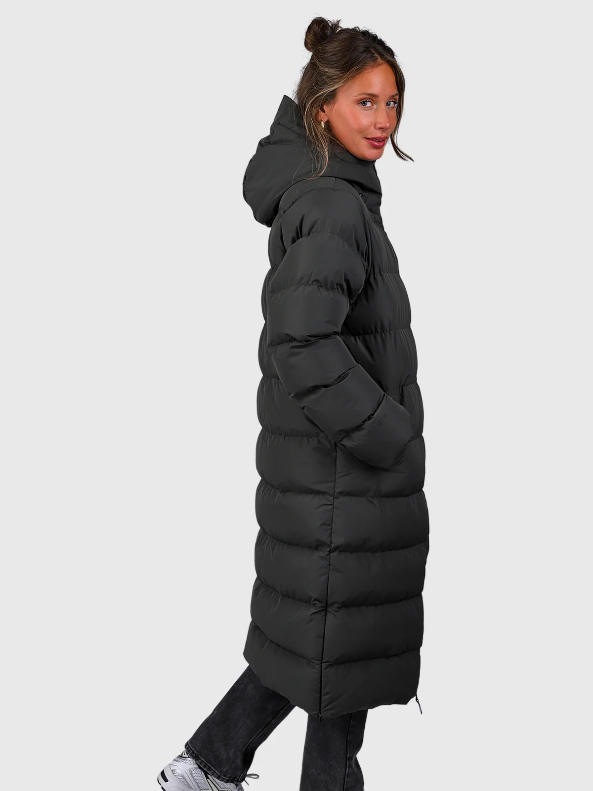 Bigsur Women Long Puffer Jacket | Pirate Black - Image 6