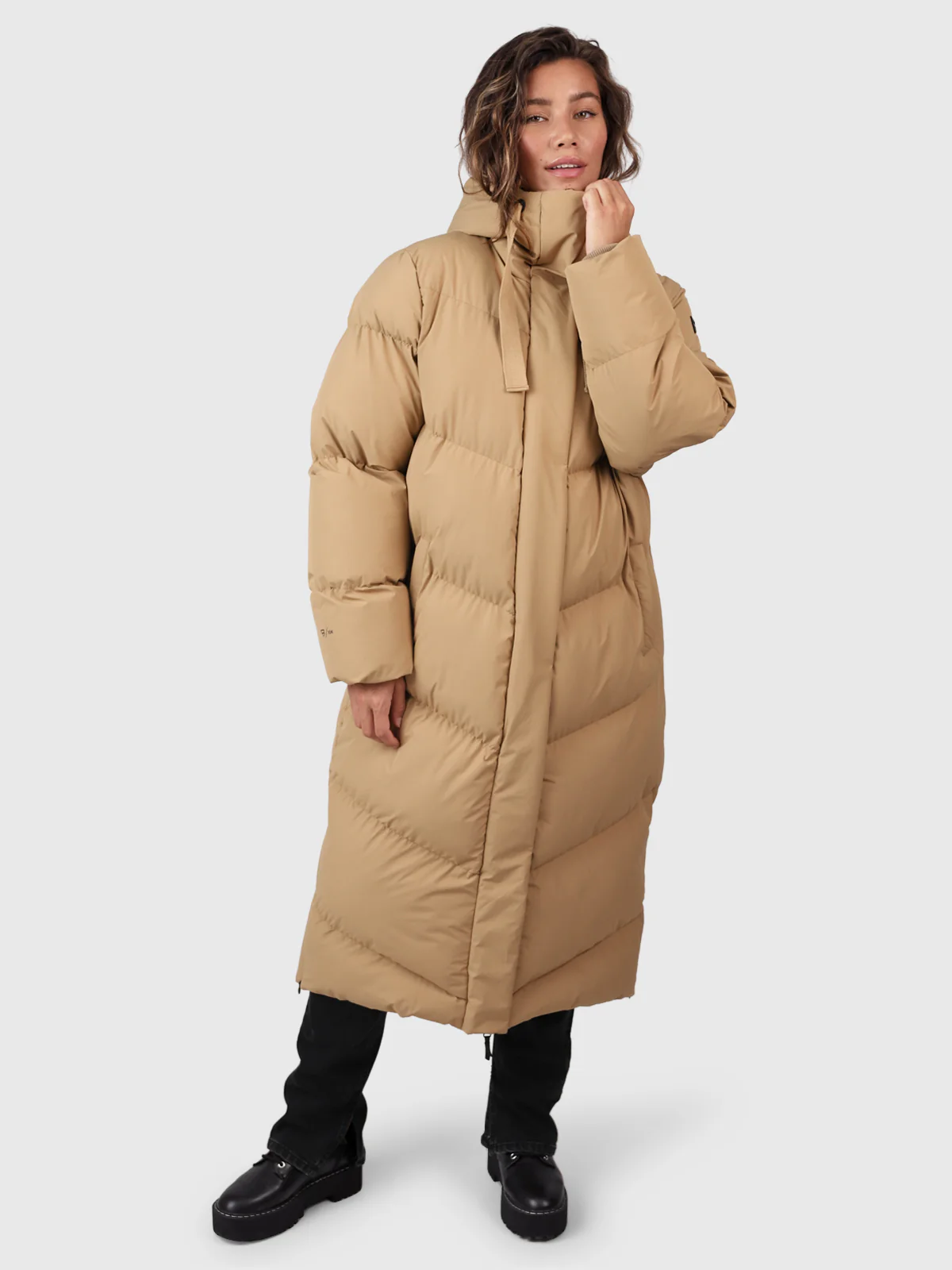 Bigsury Women Long Puffer Coat | Desert - Image 5