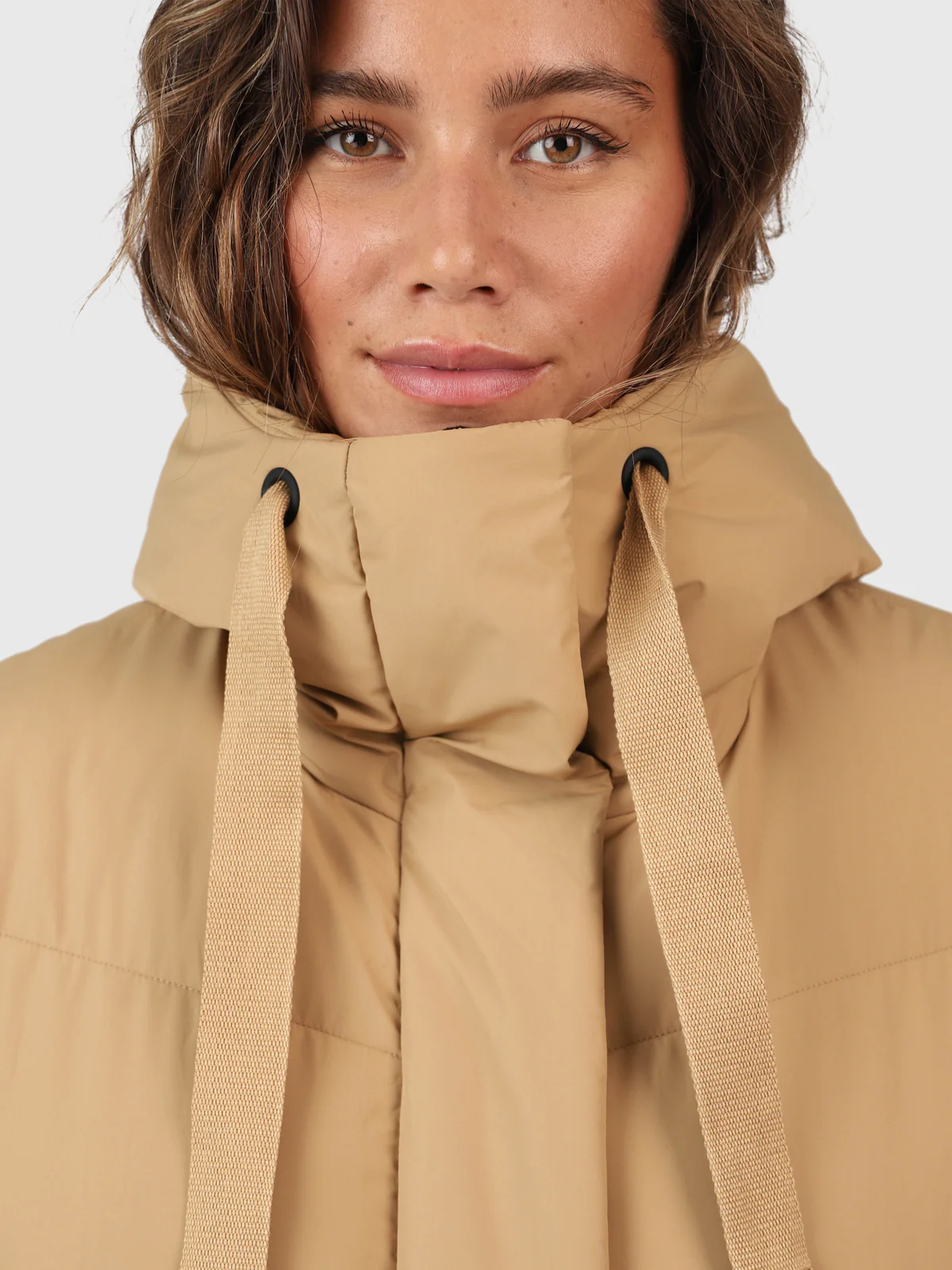 Bigsury Women Long Puffer Coat | Desert - Image 7