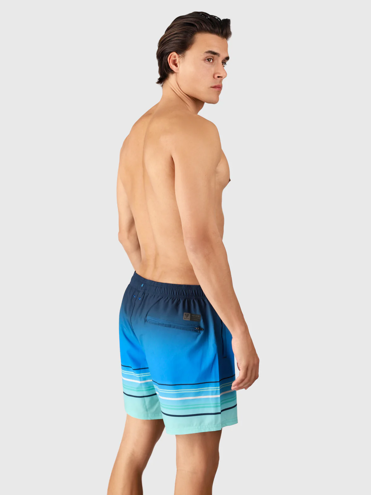 Bru-conic-Stripe Men Swim Shorts | Neon Blue - Image 2
