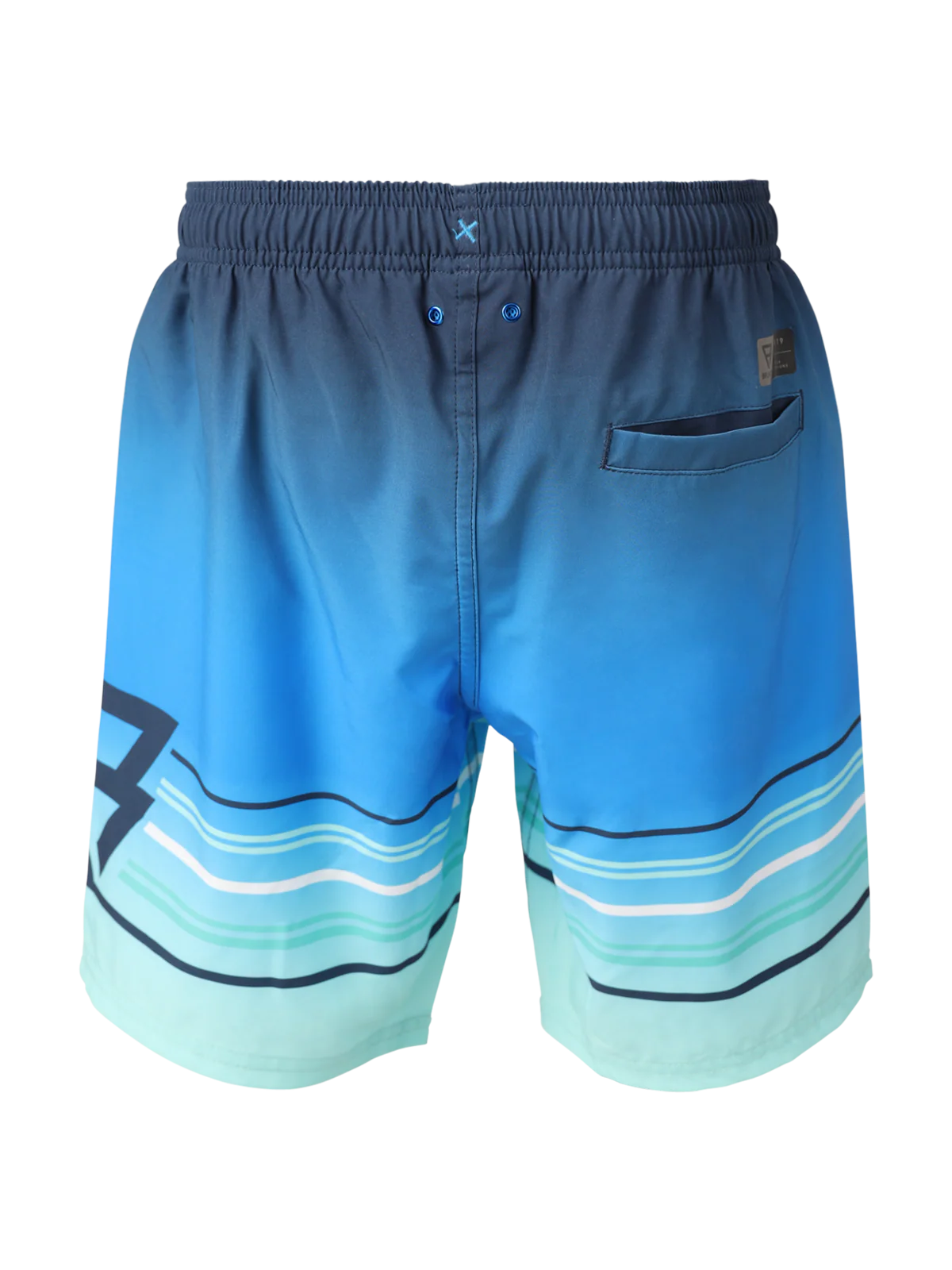 Bru-conicy-Gradient Stripe Boys Swim Shorts | Neon Blue - Image 2