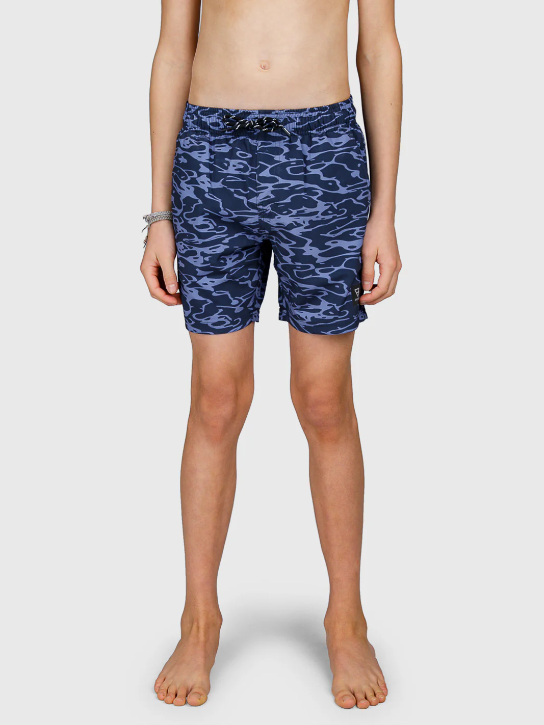 Bru-conicy-Print Boys Swim Shorts | Indigo Blue - Image 3