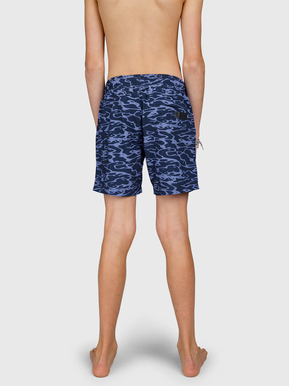 Bru-conicy-Print Boys Swim Shorts | Indigo Blue - Image 4