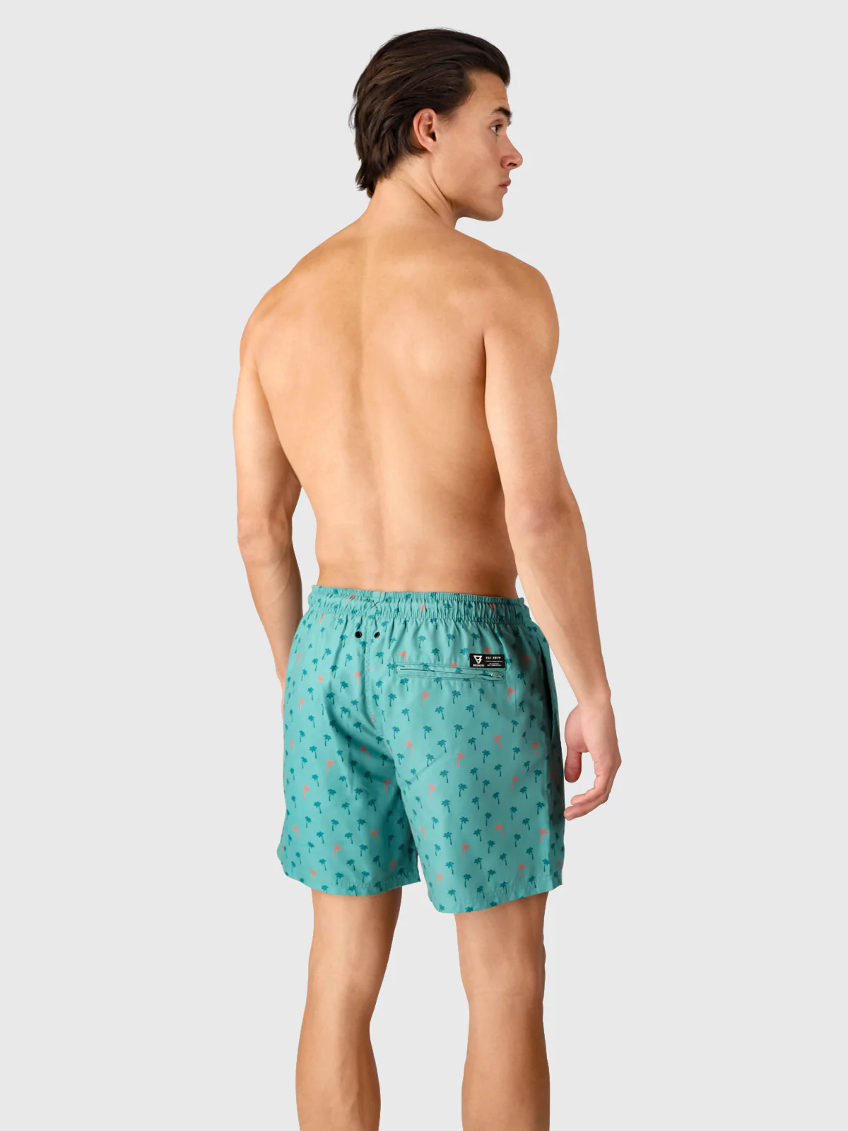 Cester-Mini Men Swim Shorts | Mini Palm Aqua Bottle Green - Image 2