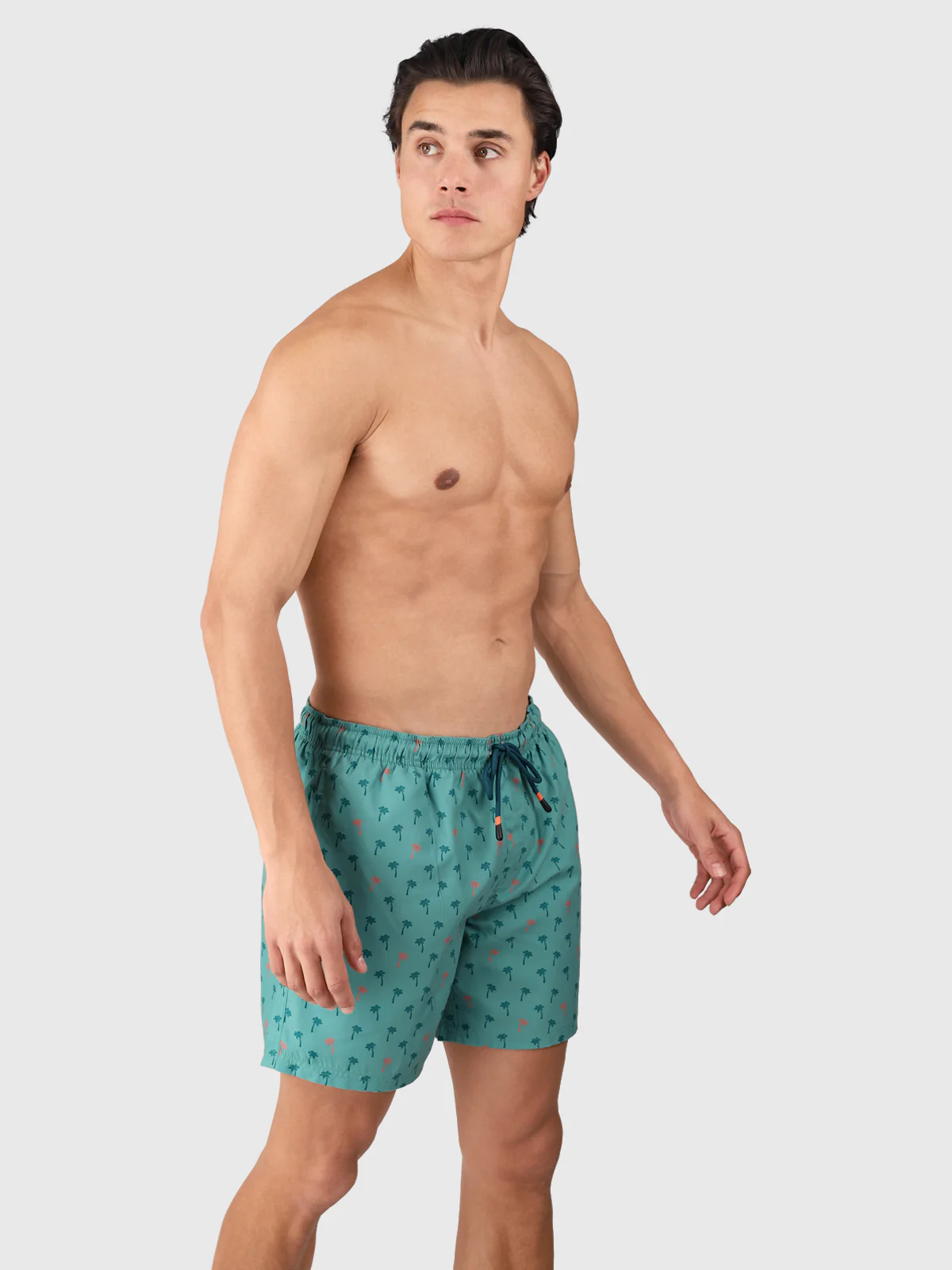 Cester-Mini Men Swim Shorts | Mini Palm Aqua Bottle Green - Image 3