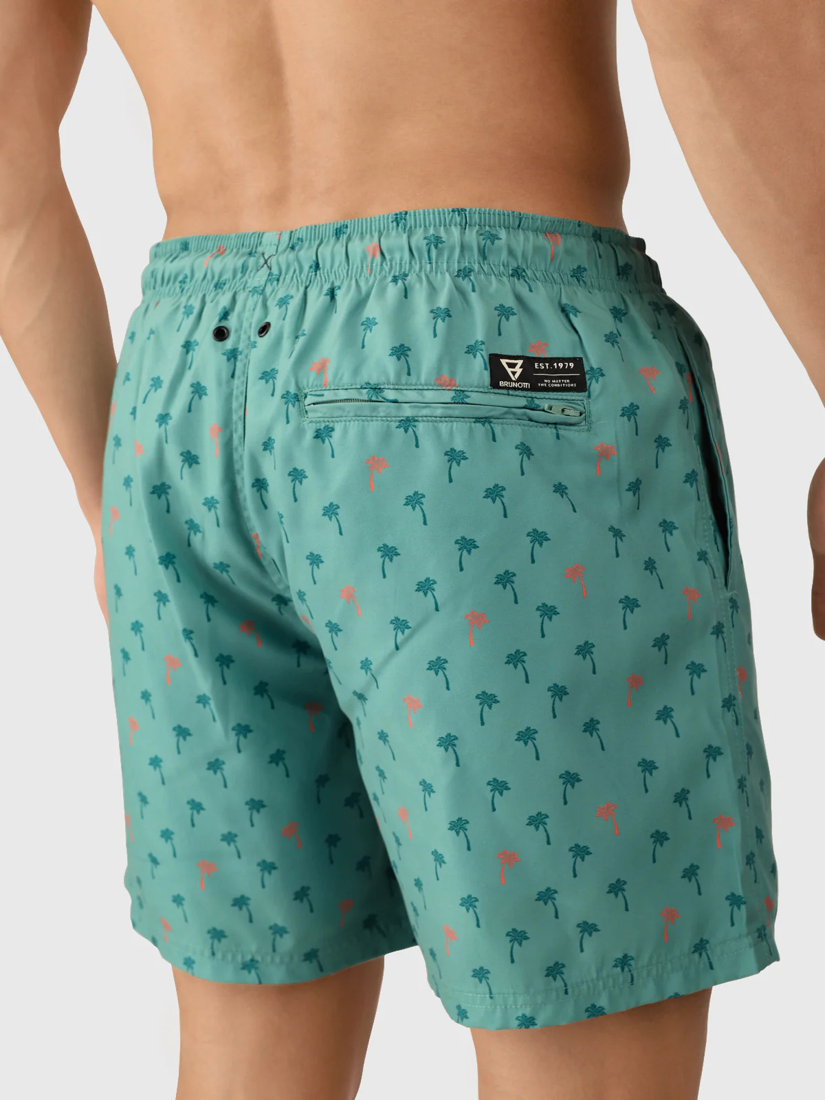 Cester-Mini Men Swim Shorts | Mini Palm Aqua Bottle Green - Image 7