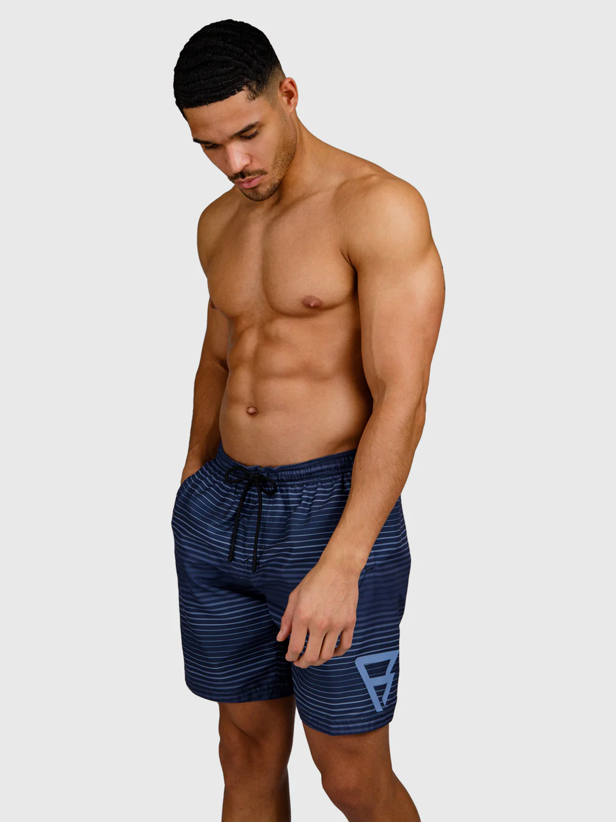 Cester-Stripe Men Swim Shorts | Indigo Blue - Image 3