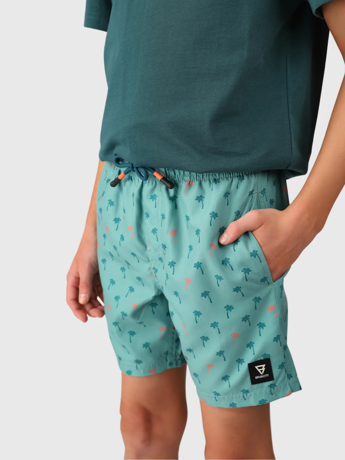 Cestery-Palm Boys Swim Shorts | Bottle Green - Image 2