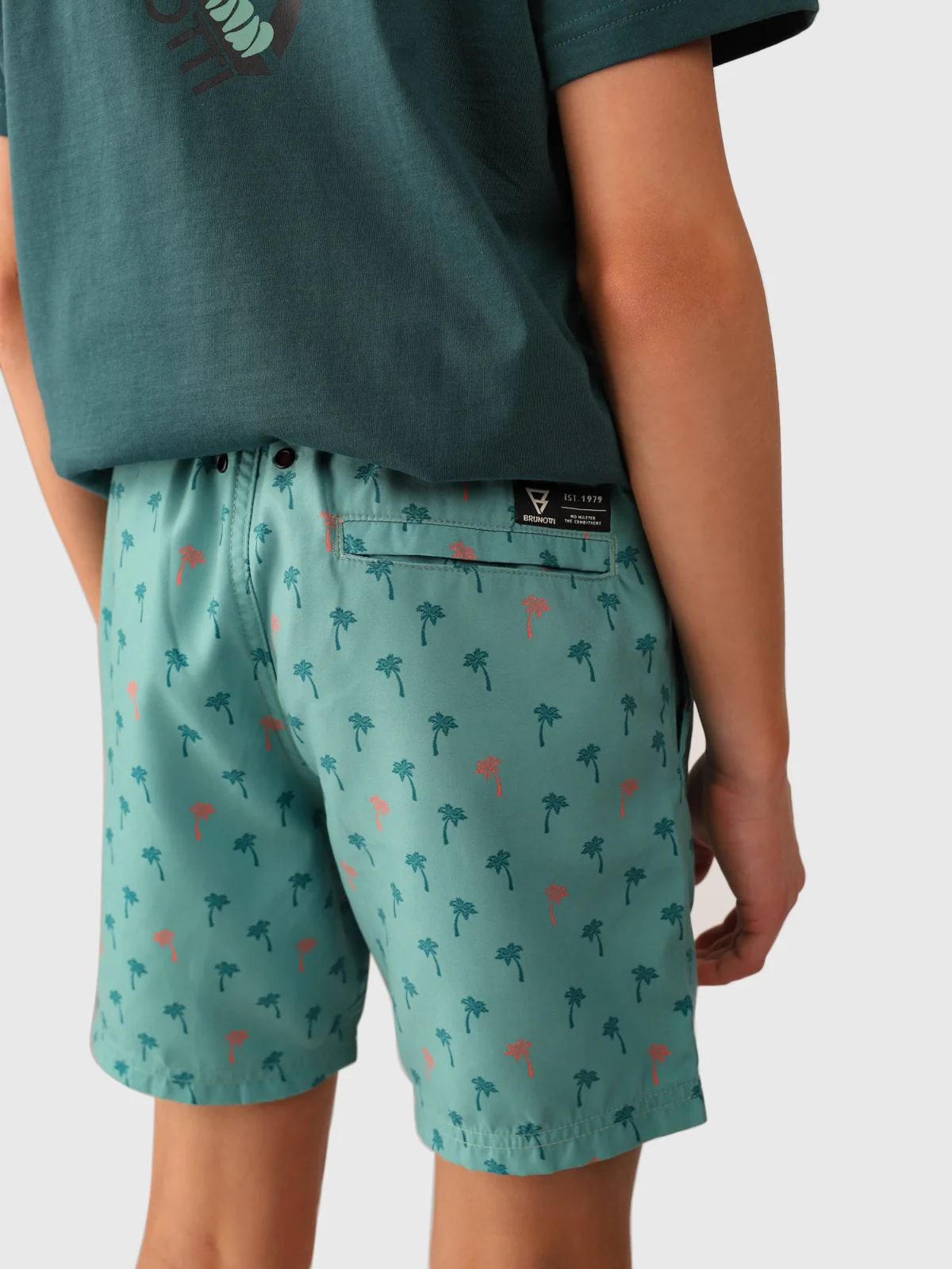Cestery-Palm Boys Swim Shorts | Bottle Green - Image 6