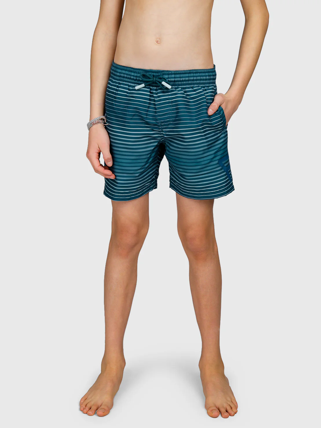 Cestery-Stripe Boys Swim Shorts | Mist - Image 3