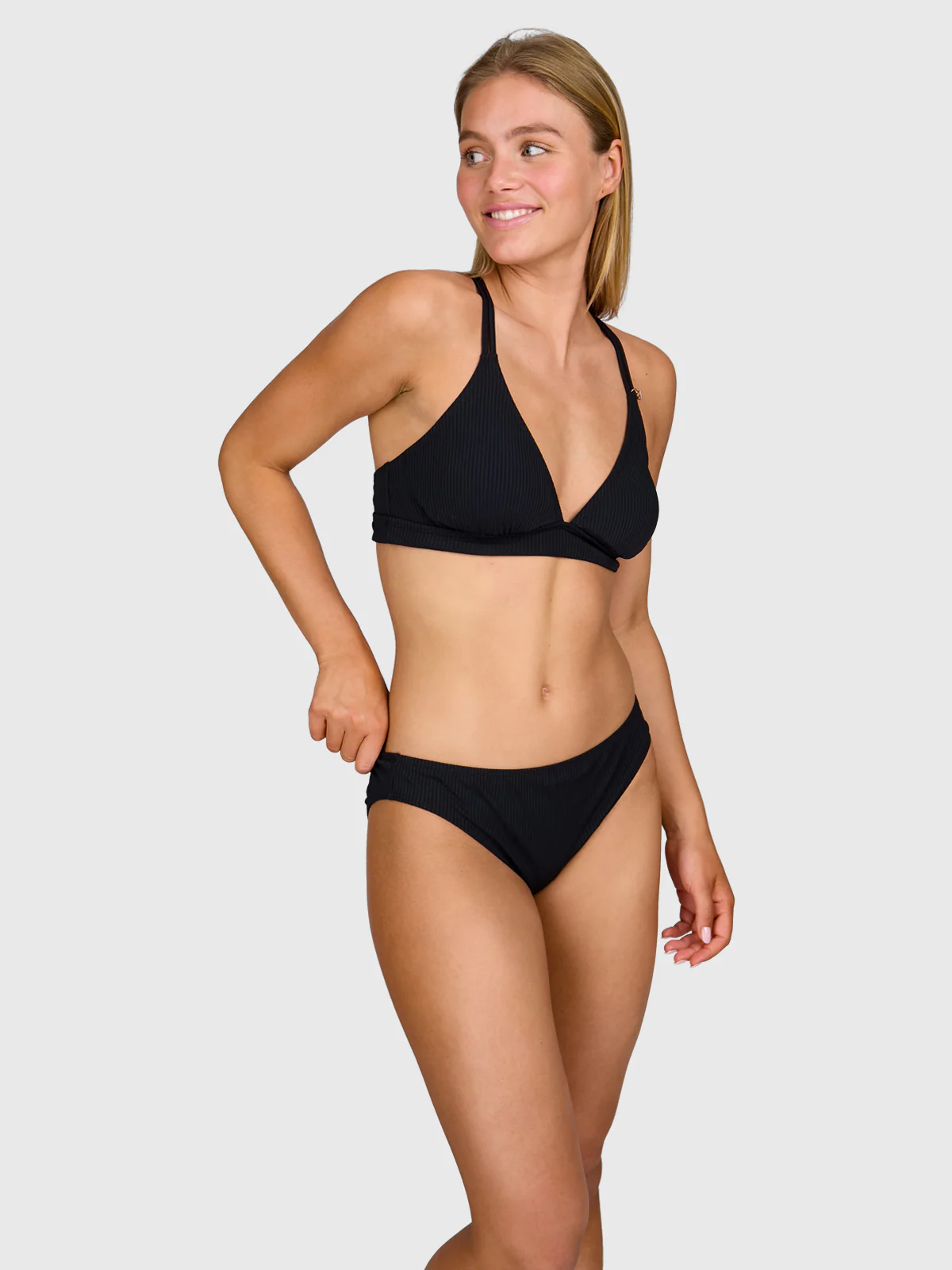 Delphinia-Rib Women Bikini Top | Black - Image 4