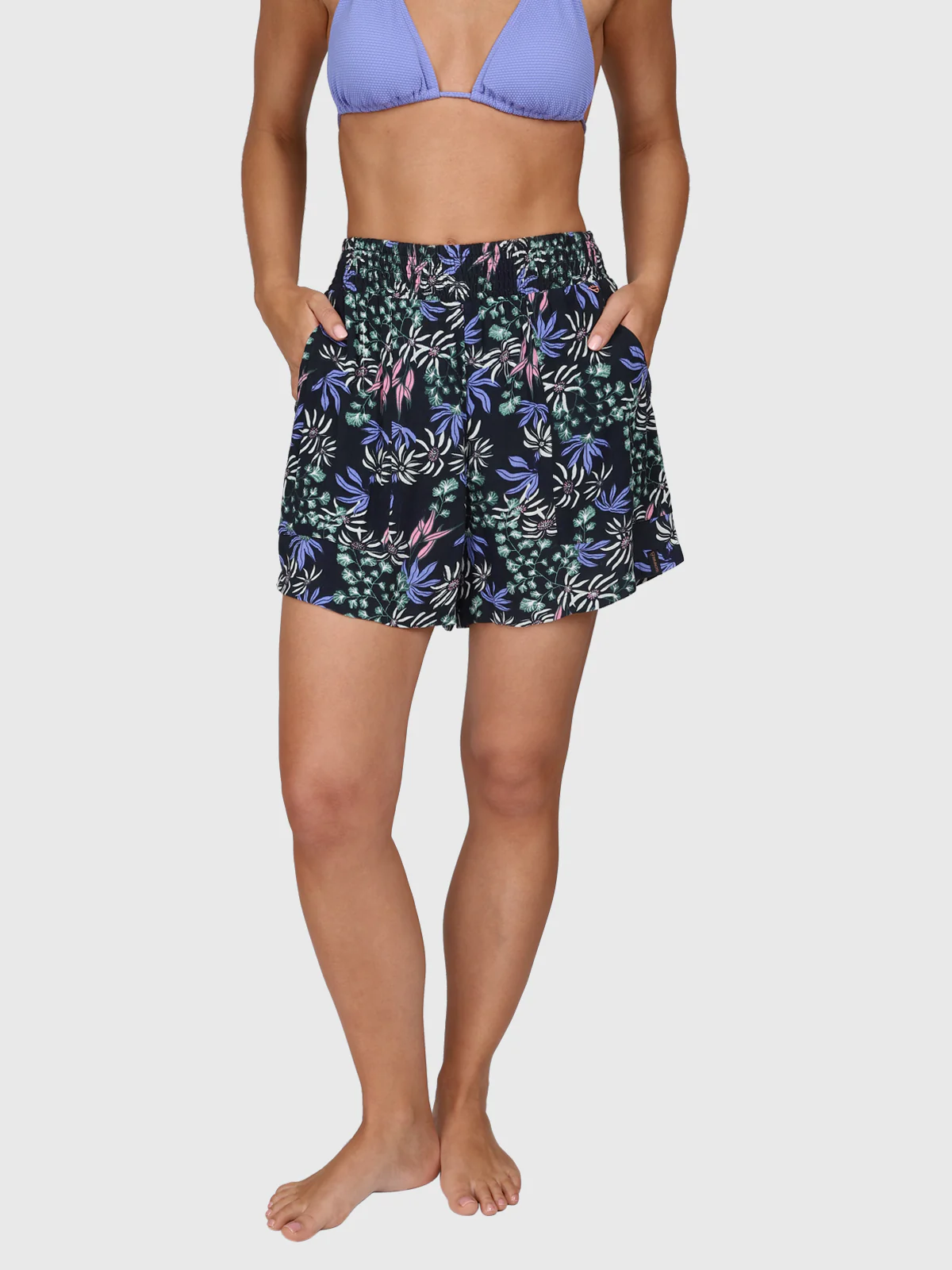 Essia-Print Women Shorts | Black - Image 4
