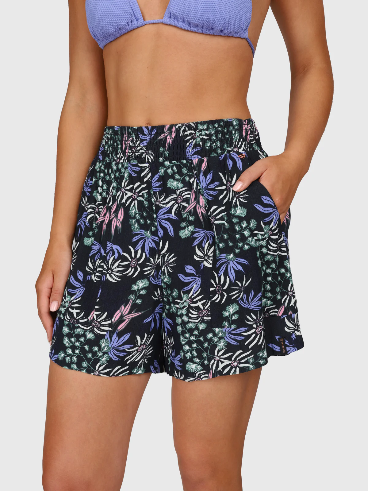Essia-Print Women Shorts | Black - Image 6