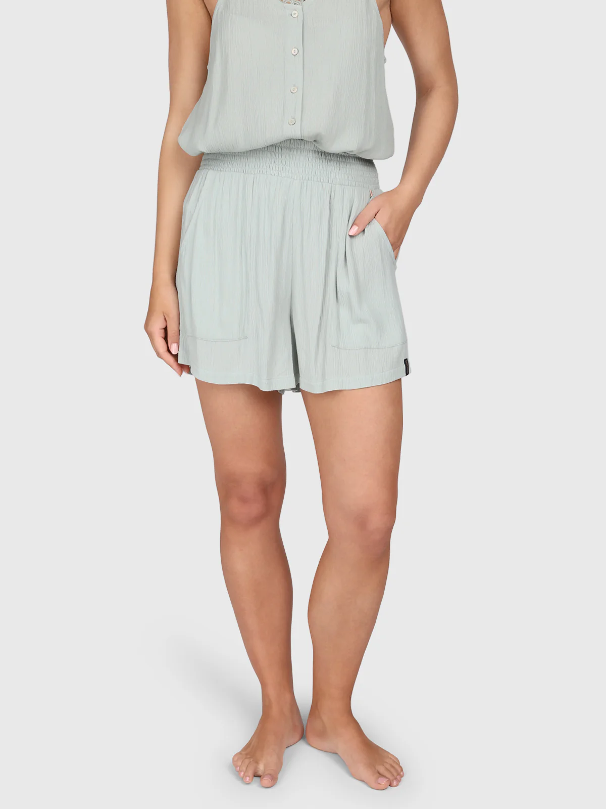 Essia Women Shorts | Aqua Grey - Image 3