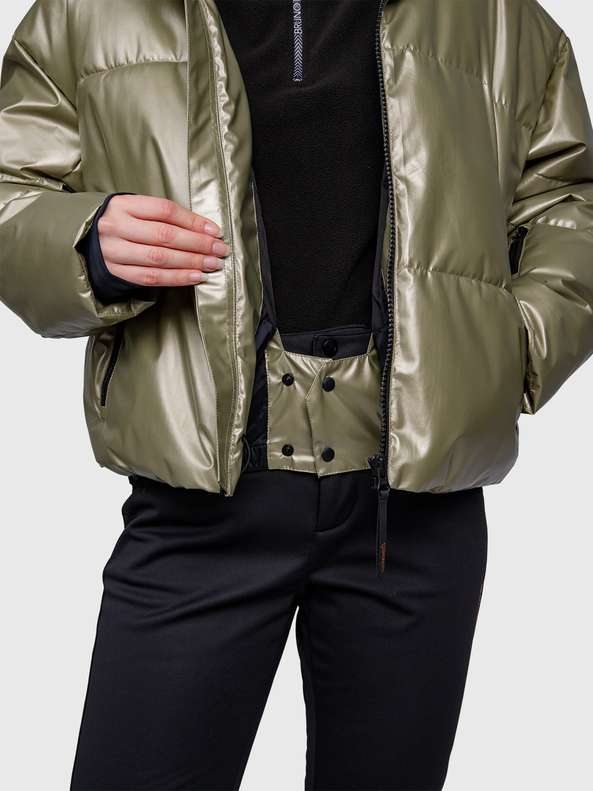Fiaskia-Metallic Women Snow Jacket | Fungi - Image 15
