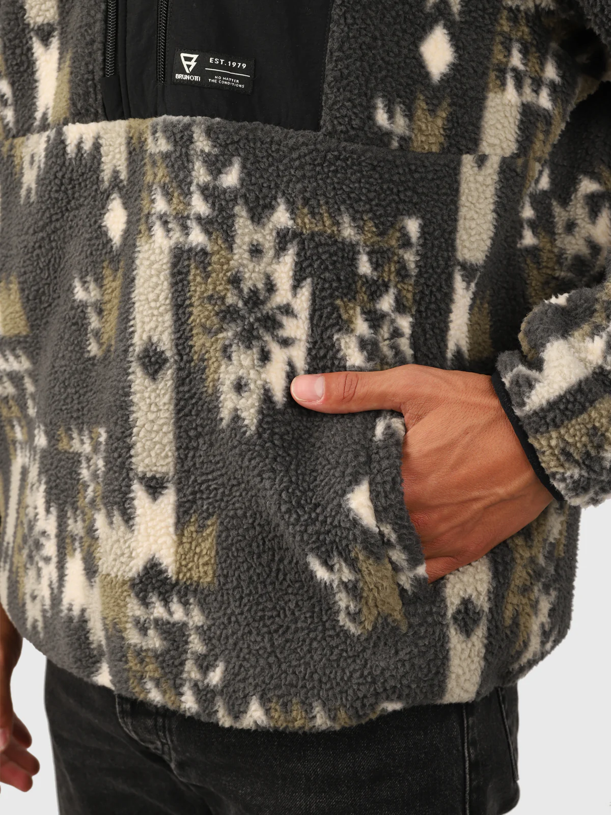 Kelstyn-Print Men Fleece | Siberia Black - Image 12
