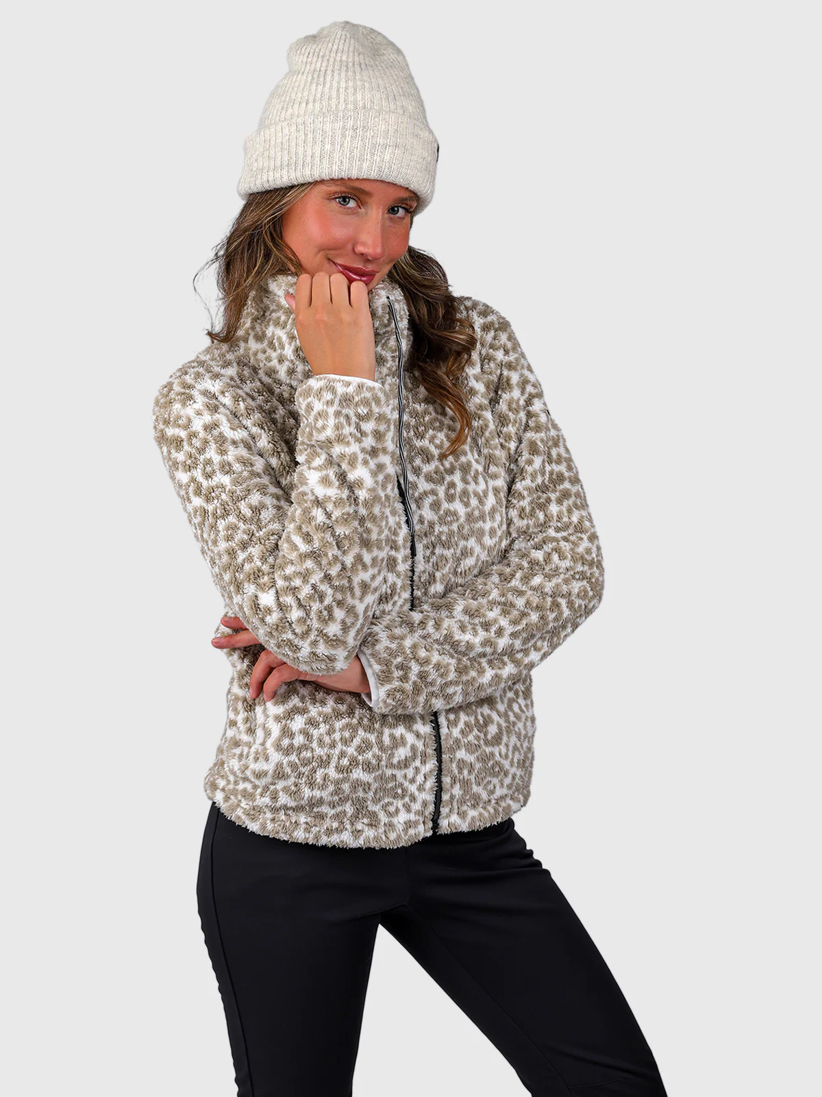 Kyoto-Print Women Fleece | Leopard Snow - Image 3