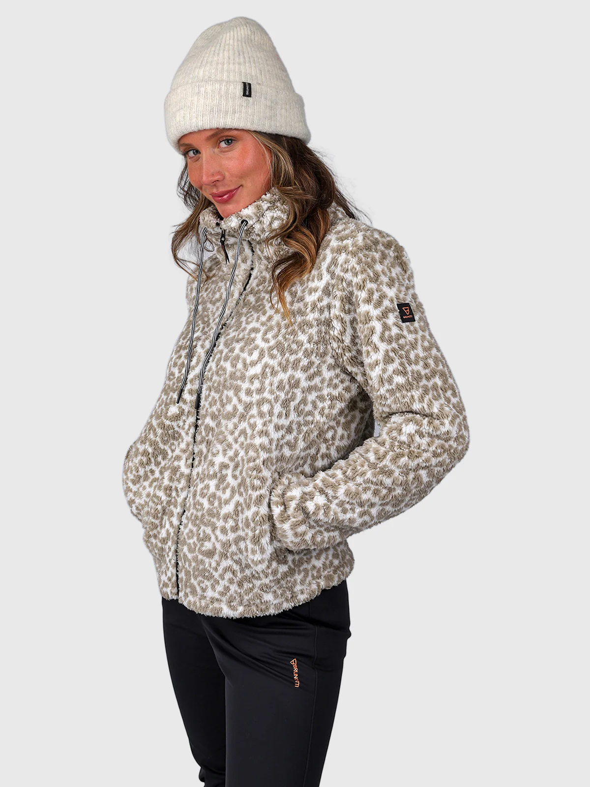 Kyoto-Print Women Fleece | Leopard Snow - Image 4