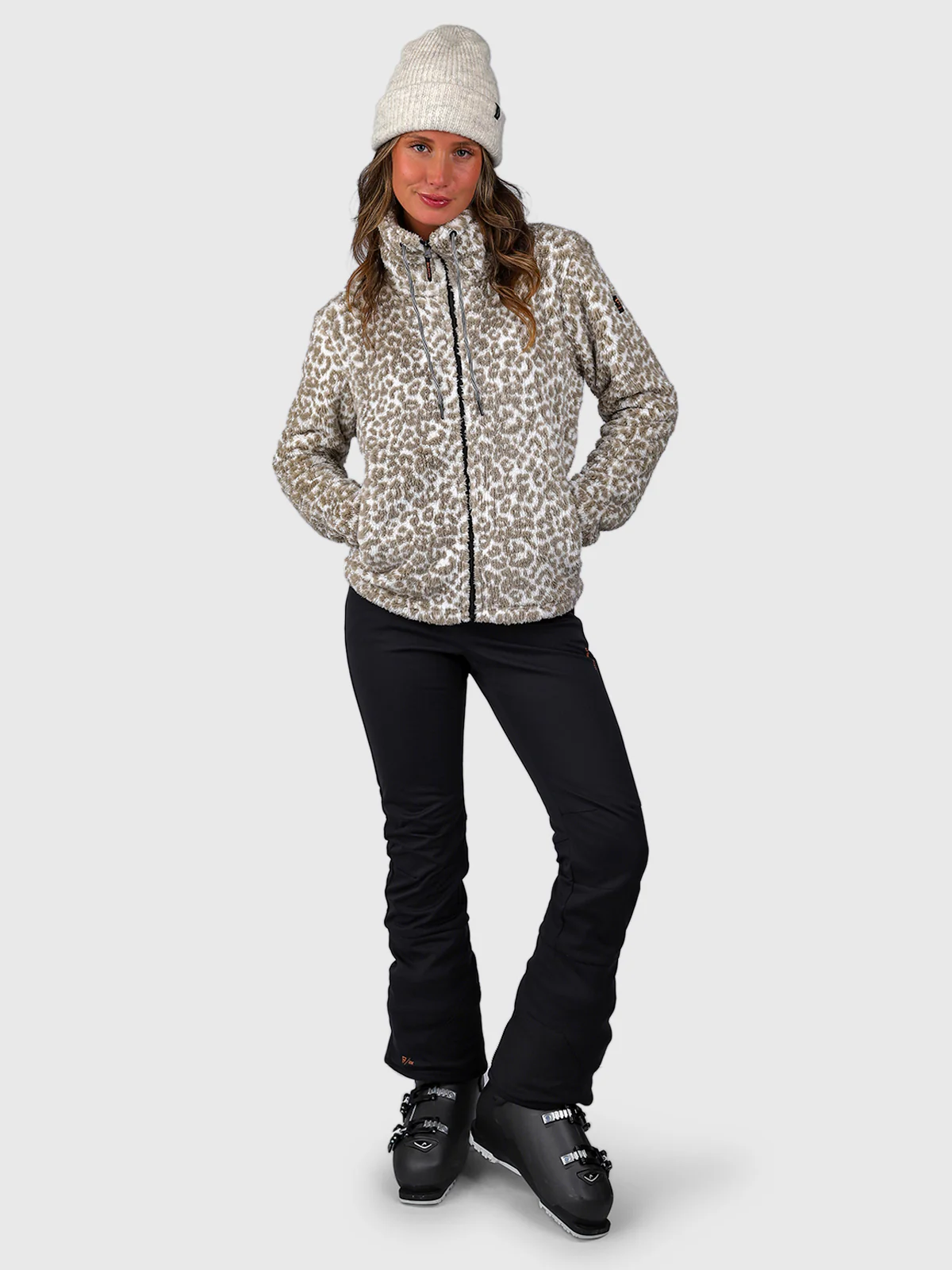 Kyoto-Print Women Fleece | Leopard Snow - Image 5