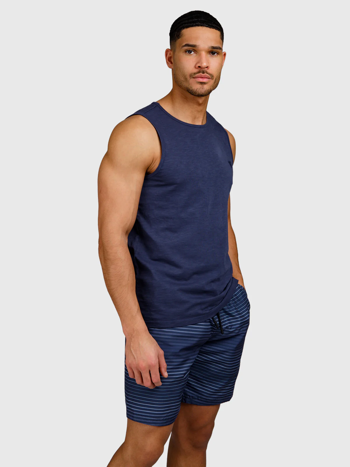 Malaku-Slub Men Singlet | Indigo Blue - Image 4