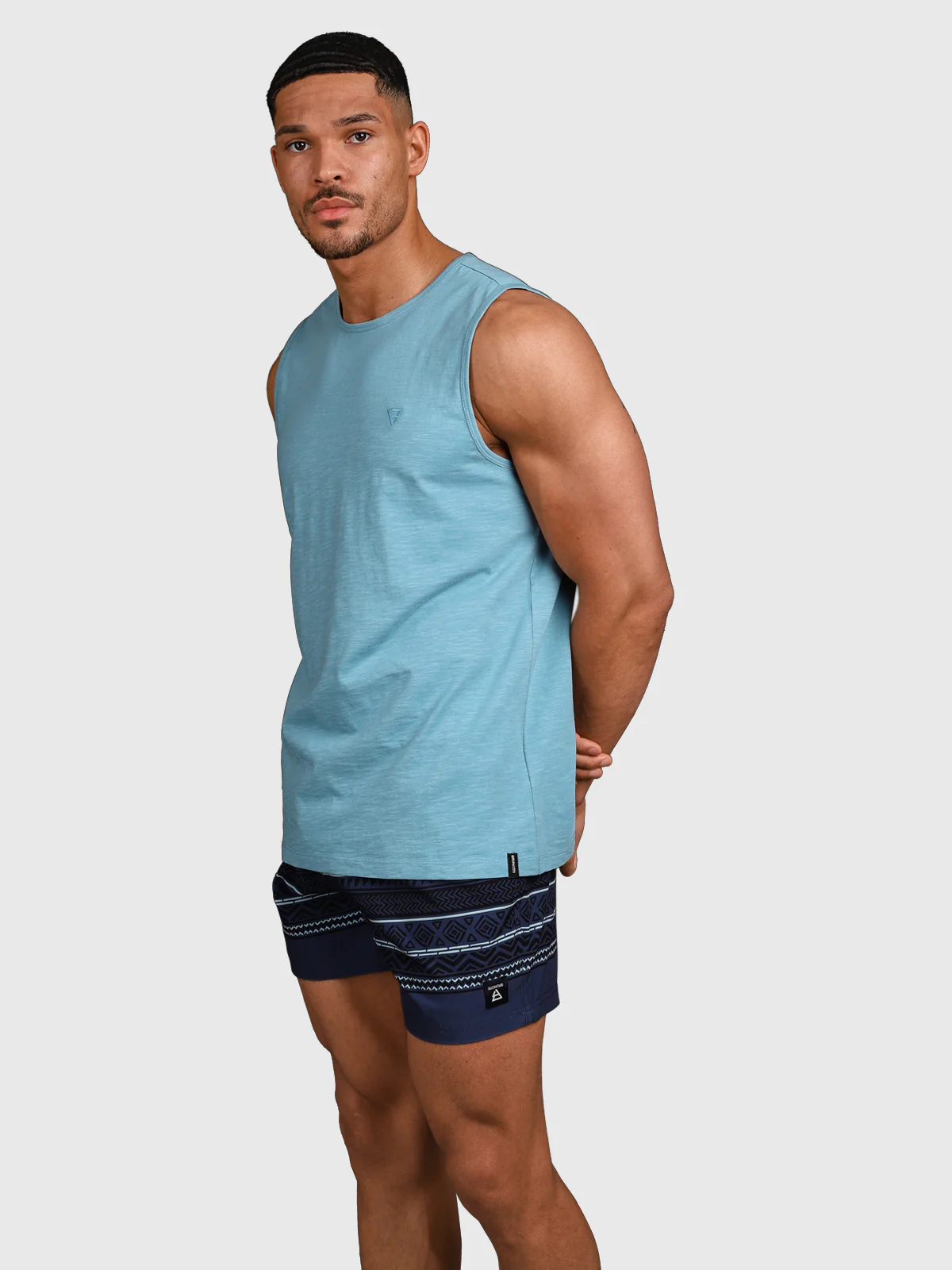 Malaku-Slub Men Singlet | Adriatic Blue - Image 4