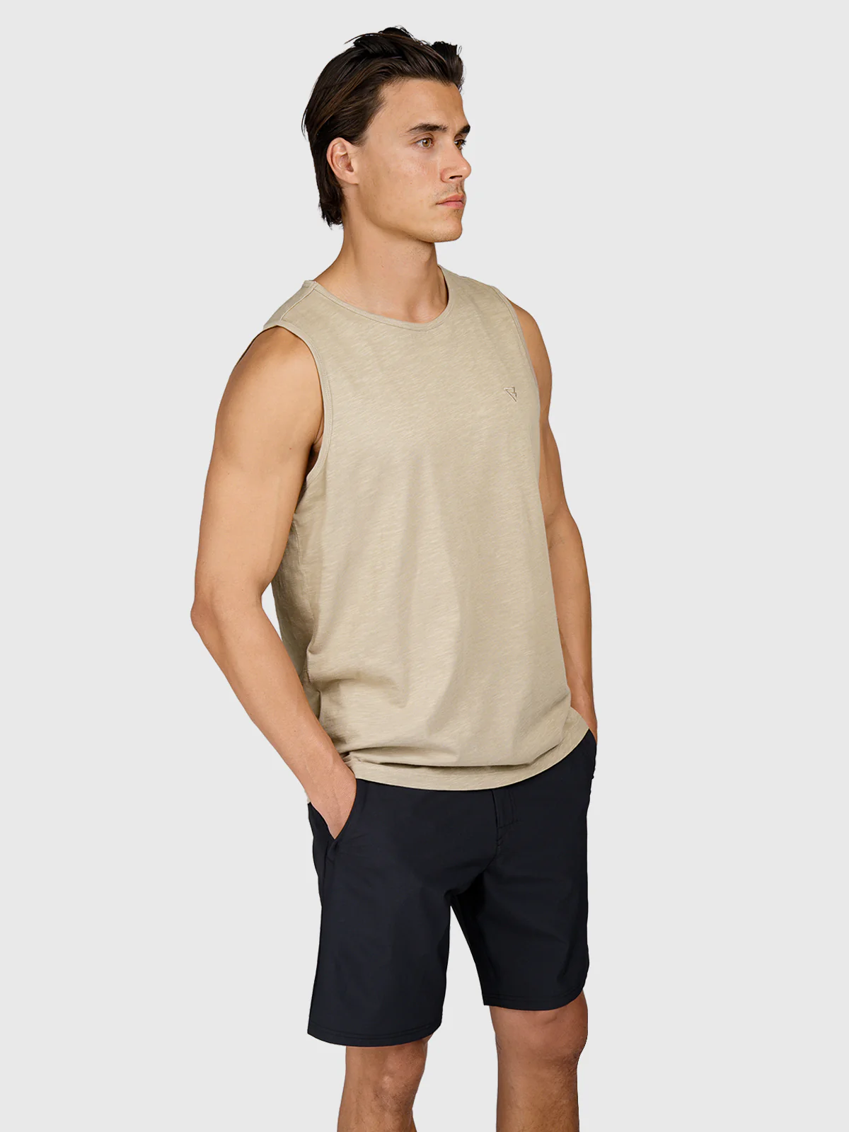 Malaku-Slub Men Singlet | Chinchilla - Image 3
