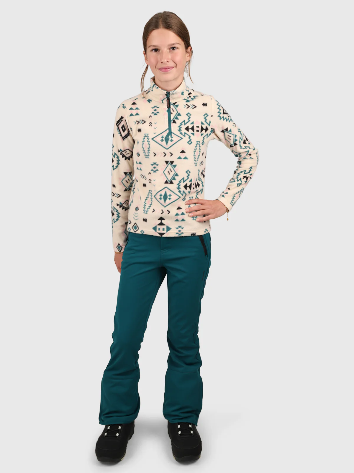 Marty Girls Softshell Snow Pants | Evergreen - Image 2