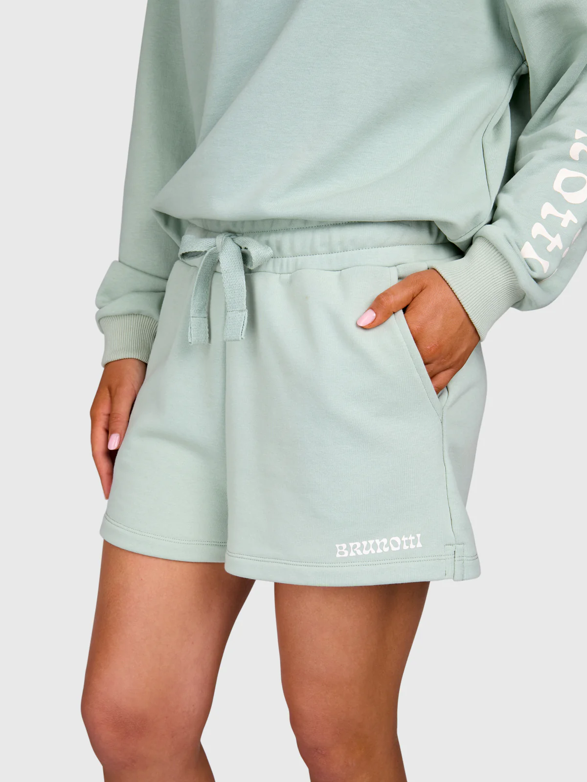 Milly Women Sweat Short | Aqua Grey - Image 6