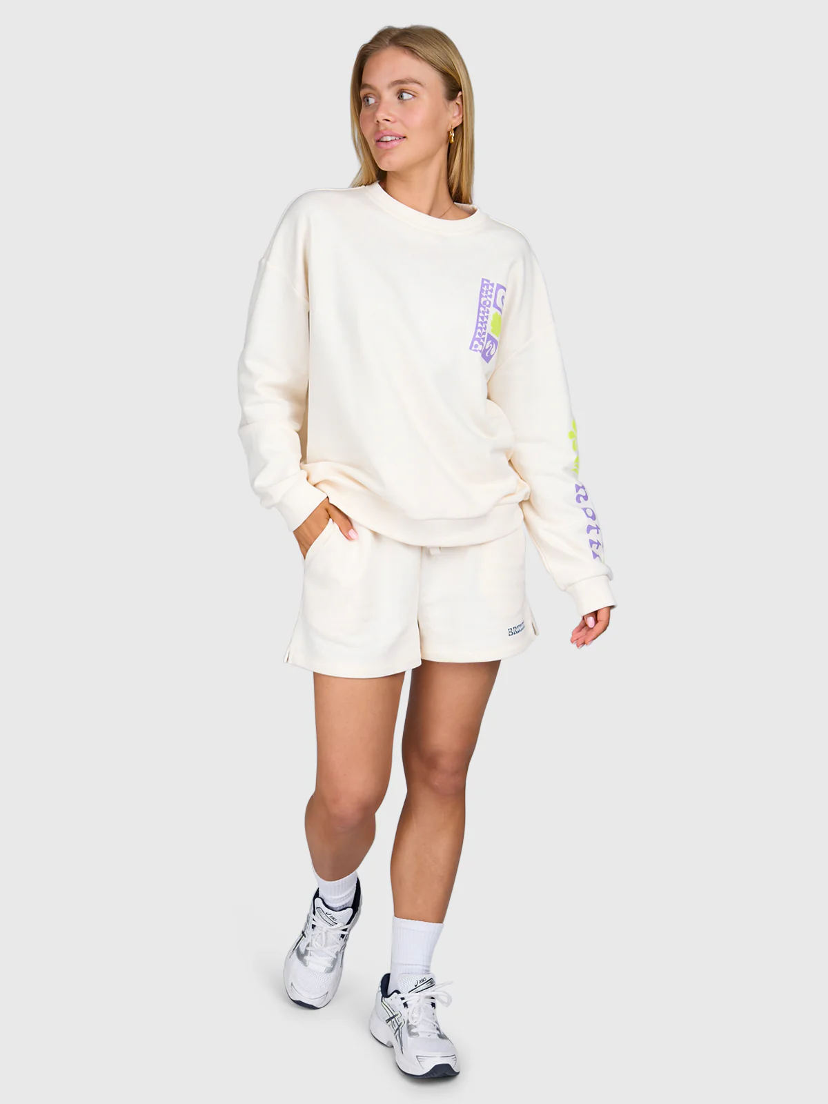 Milly Women Sweat Short | Cream - Image 2