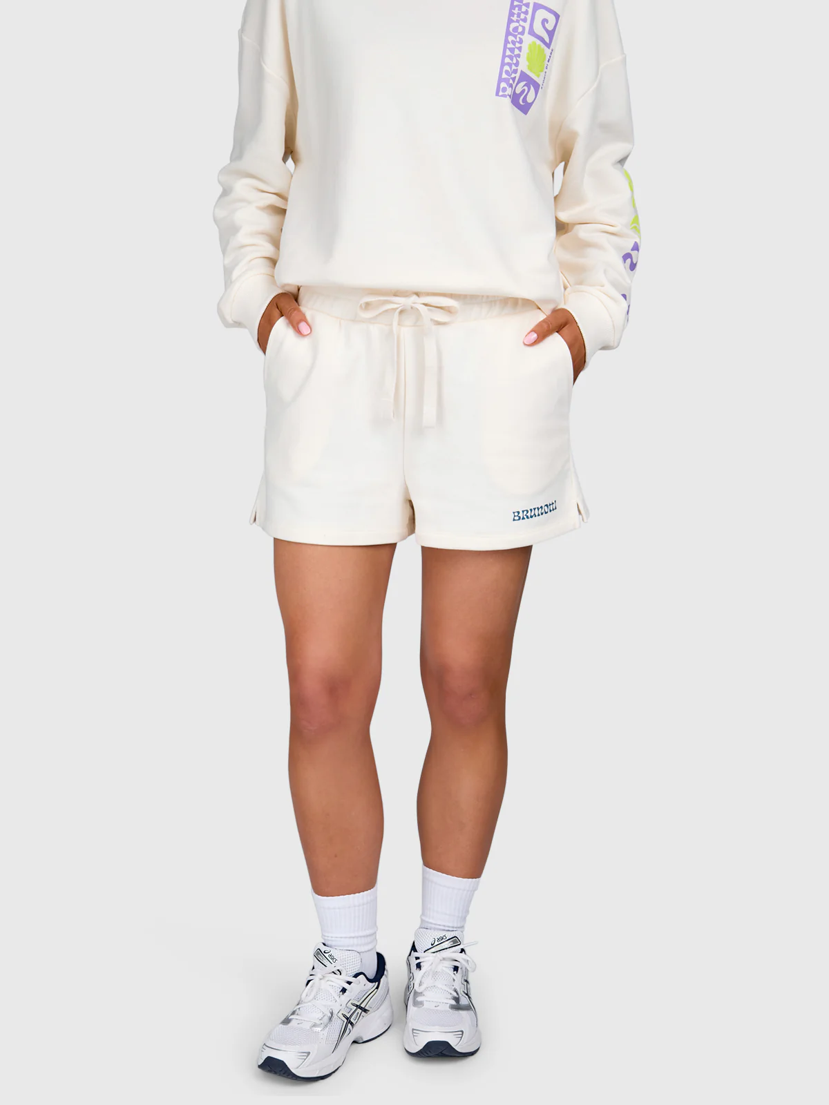 Milly Women Sweat Short | Cream - Image 4