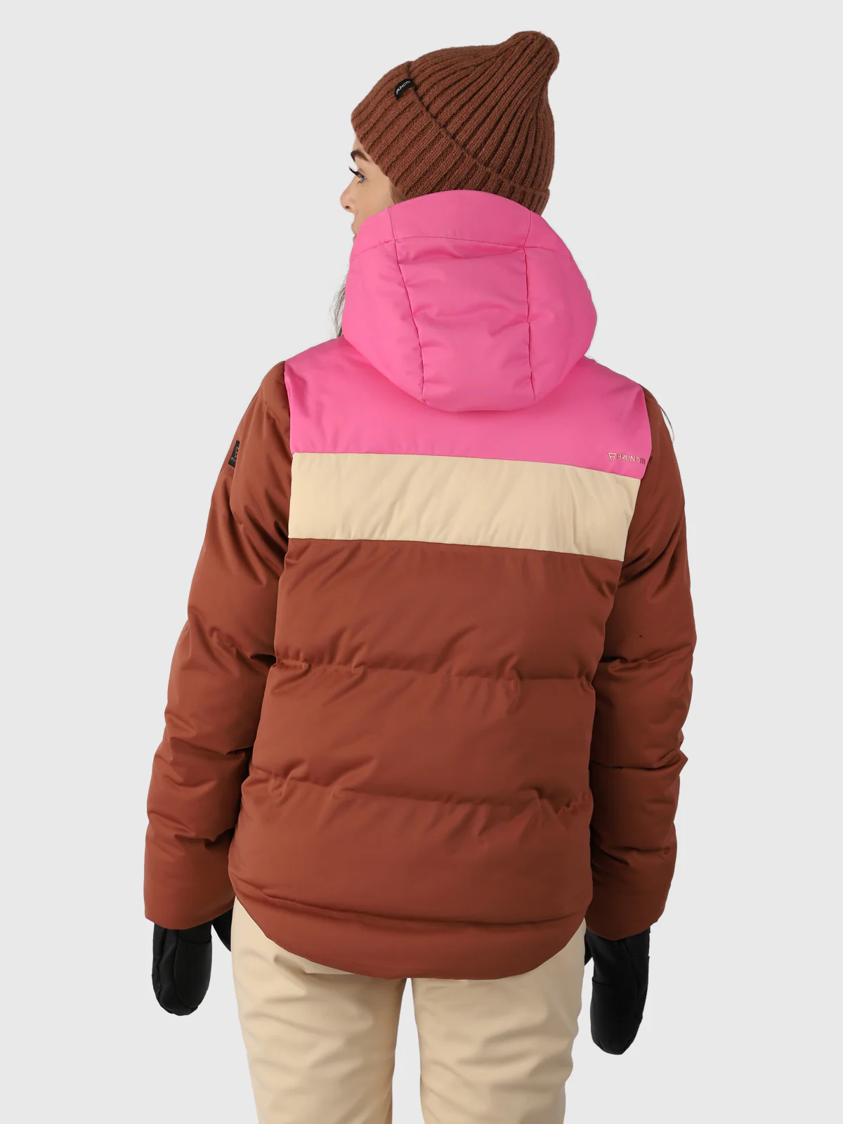 Niagona Women Puffer Snow Jacket | Brown - Image 2