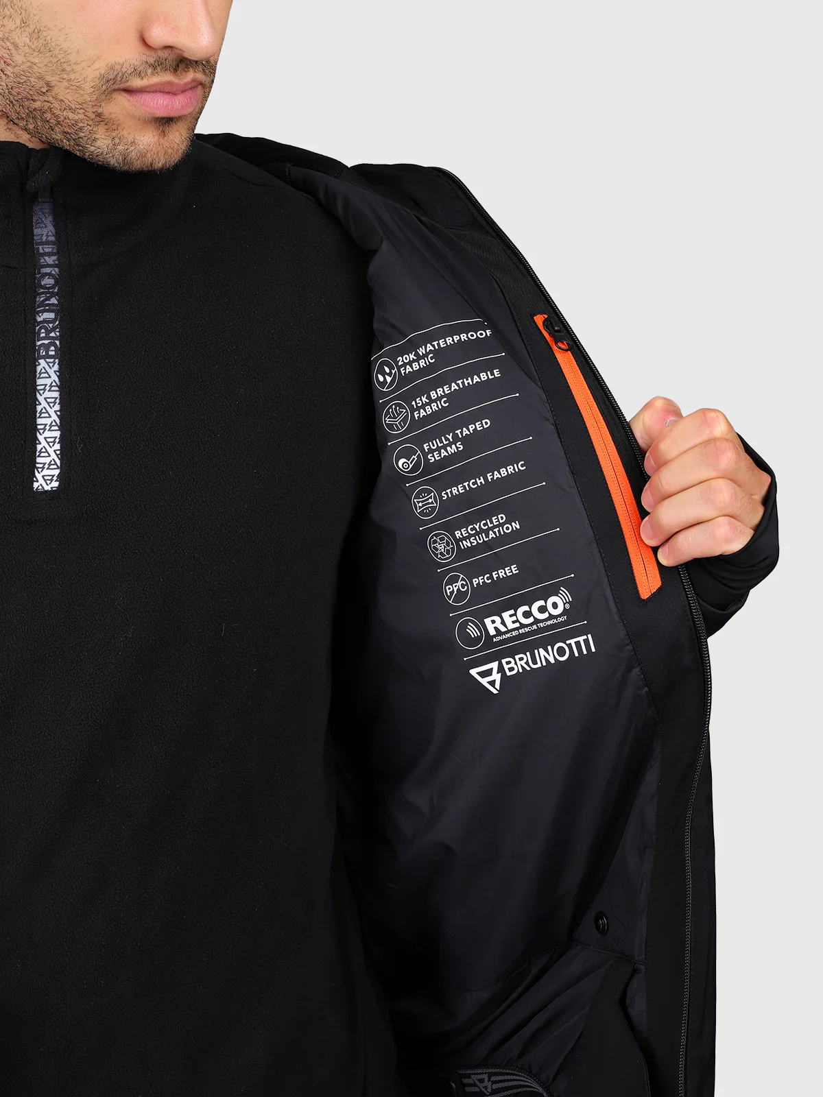 Norrow Men Snow Jacket | Black - Image 12