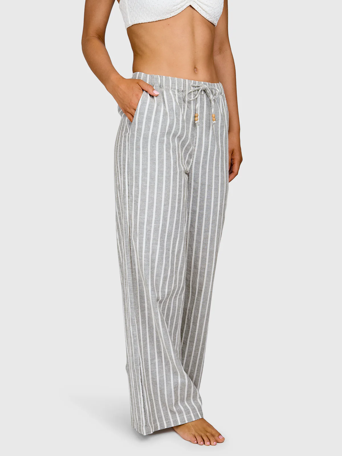 Pantella-Stripe Women Pants | Snow - Image 3