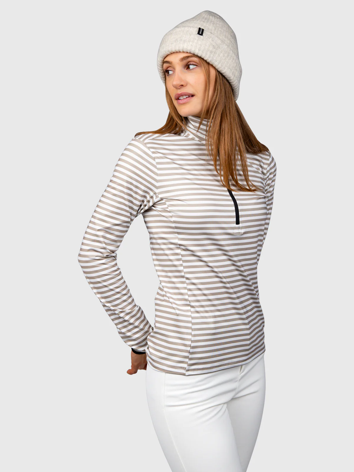 Rodika-Print Women Fleece | Awning Stripe Fungi - Image 3