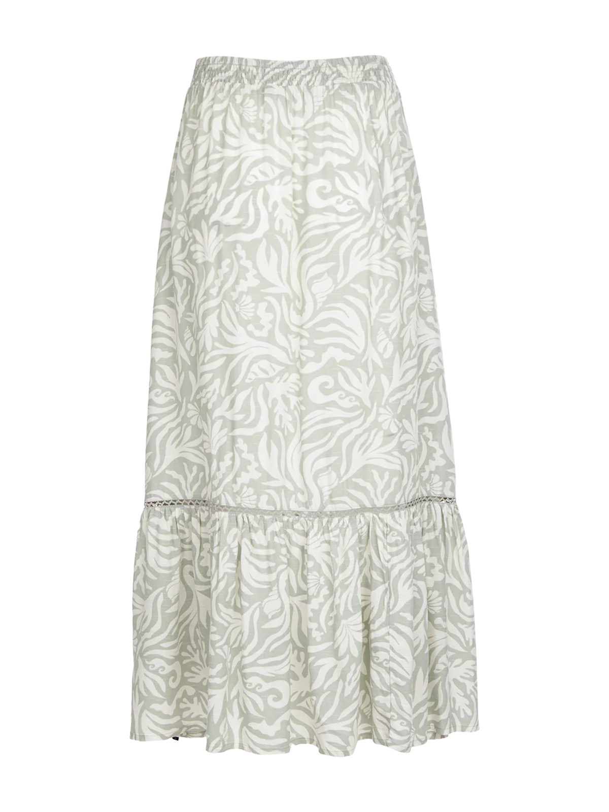 Romaine-Print Women Skirt | Aqua Grey - Image 7