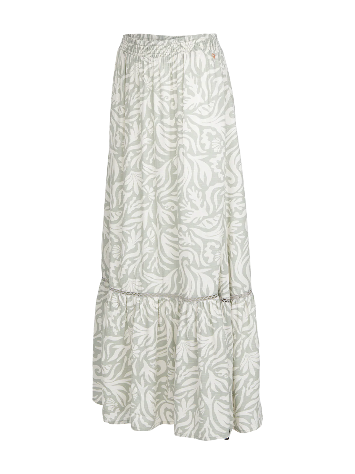 Romaine-Print Women Skirt | Aqua Grey - Image 8
