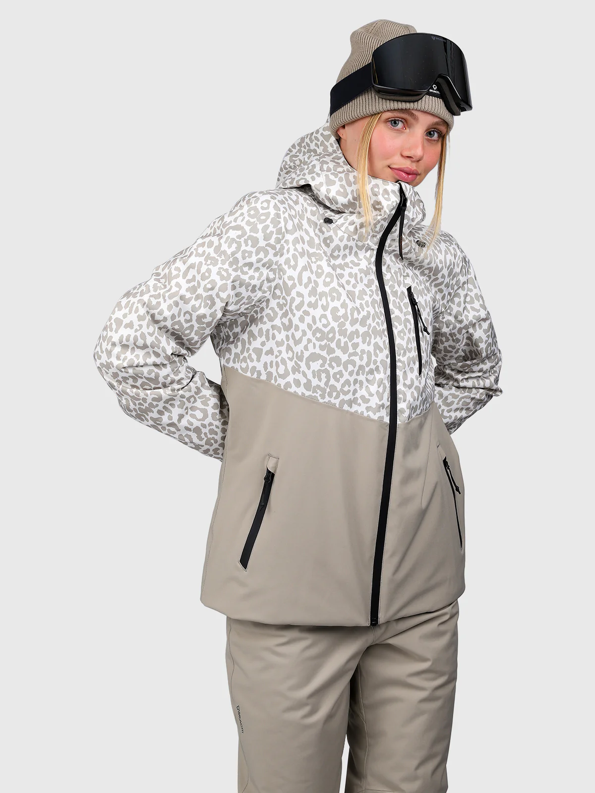 Scialena-Print Women Snow Jacket | Leopard Snow - Image 4