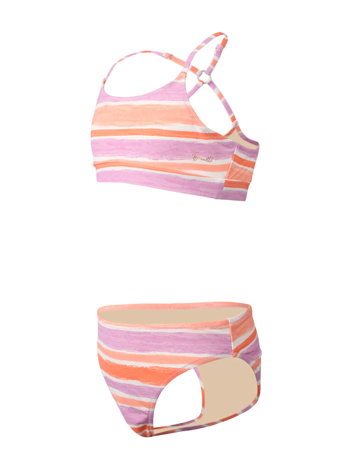 Sofia-Stripe Girls Bralette Bikini | Snow - Image 3
