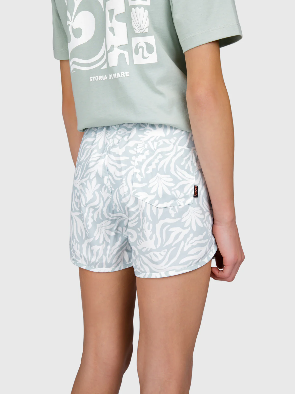 Tulya-Print Girls Swim Shorts | Aqua Grey - Image 10