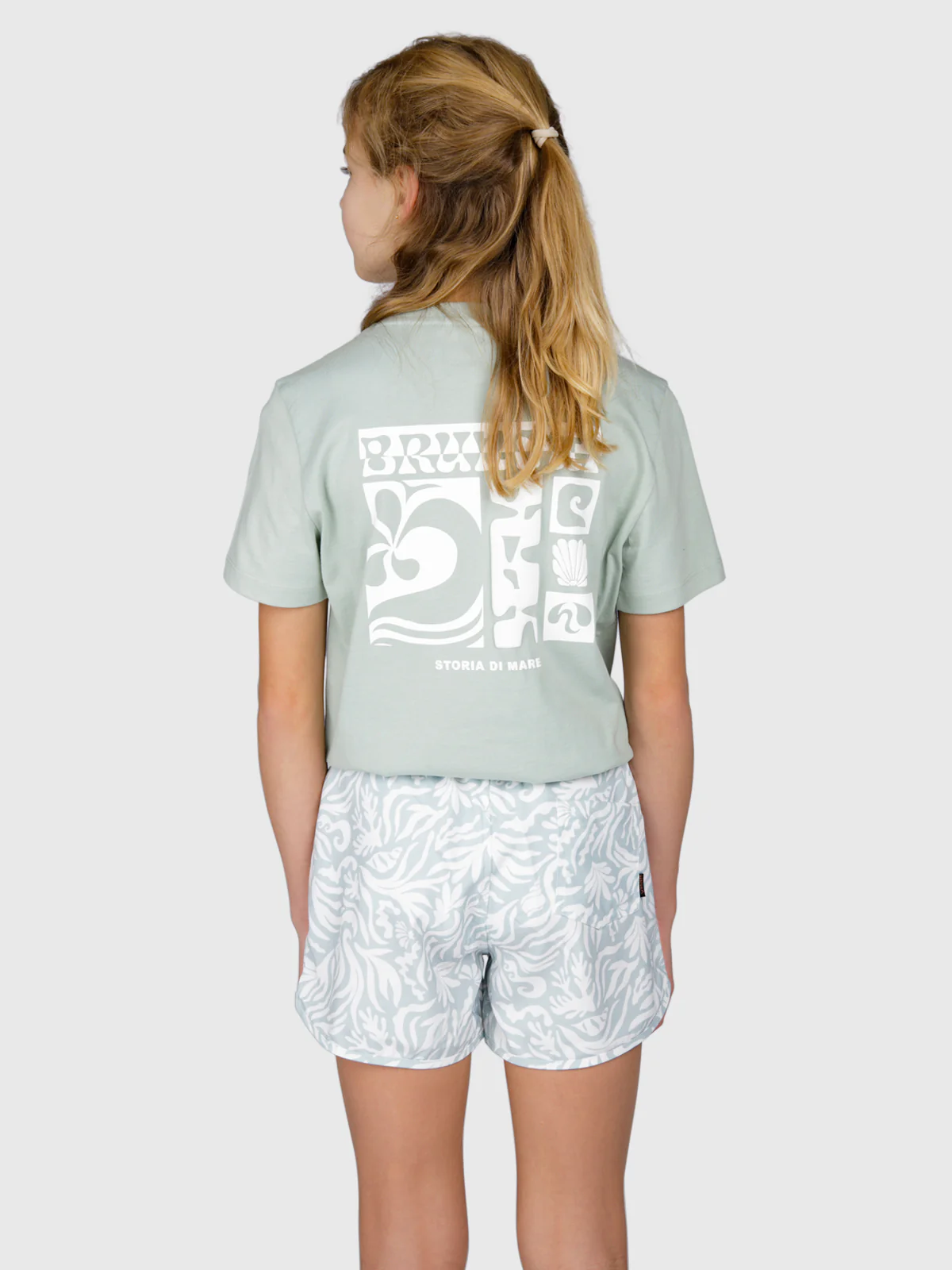 Tulya-Print Girls Swim Shorts | Aqua Grey - Image 3