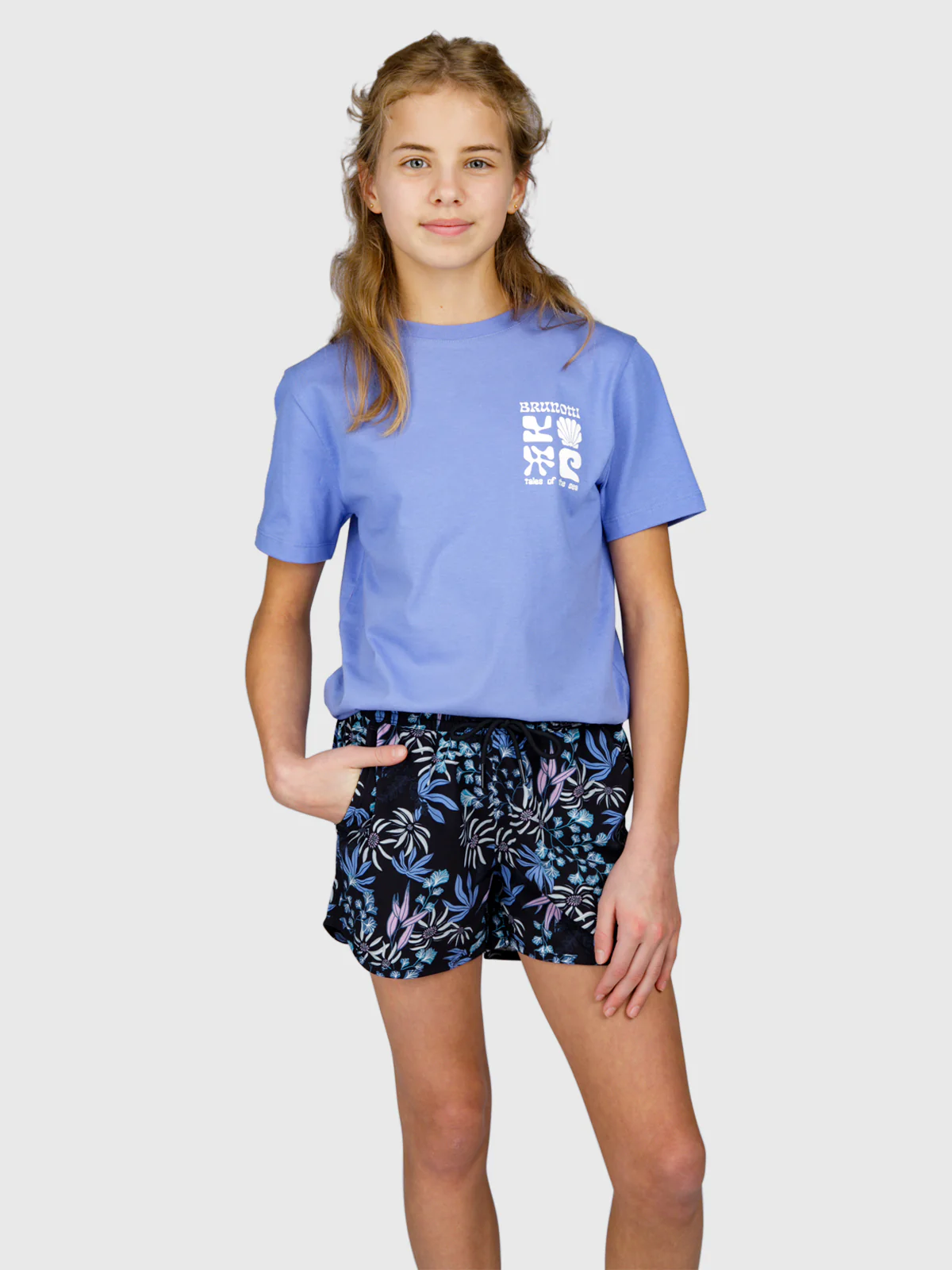 Tulya-Print Girls Swim Shorts | Black - Image 4