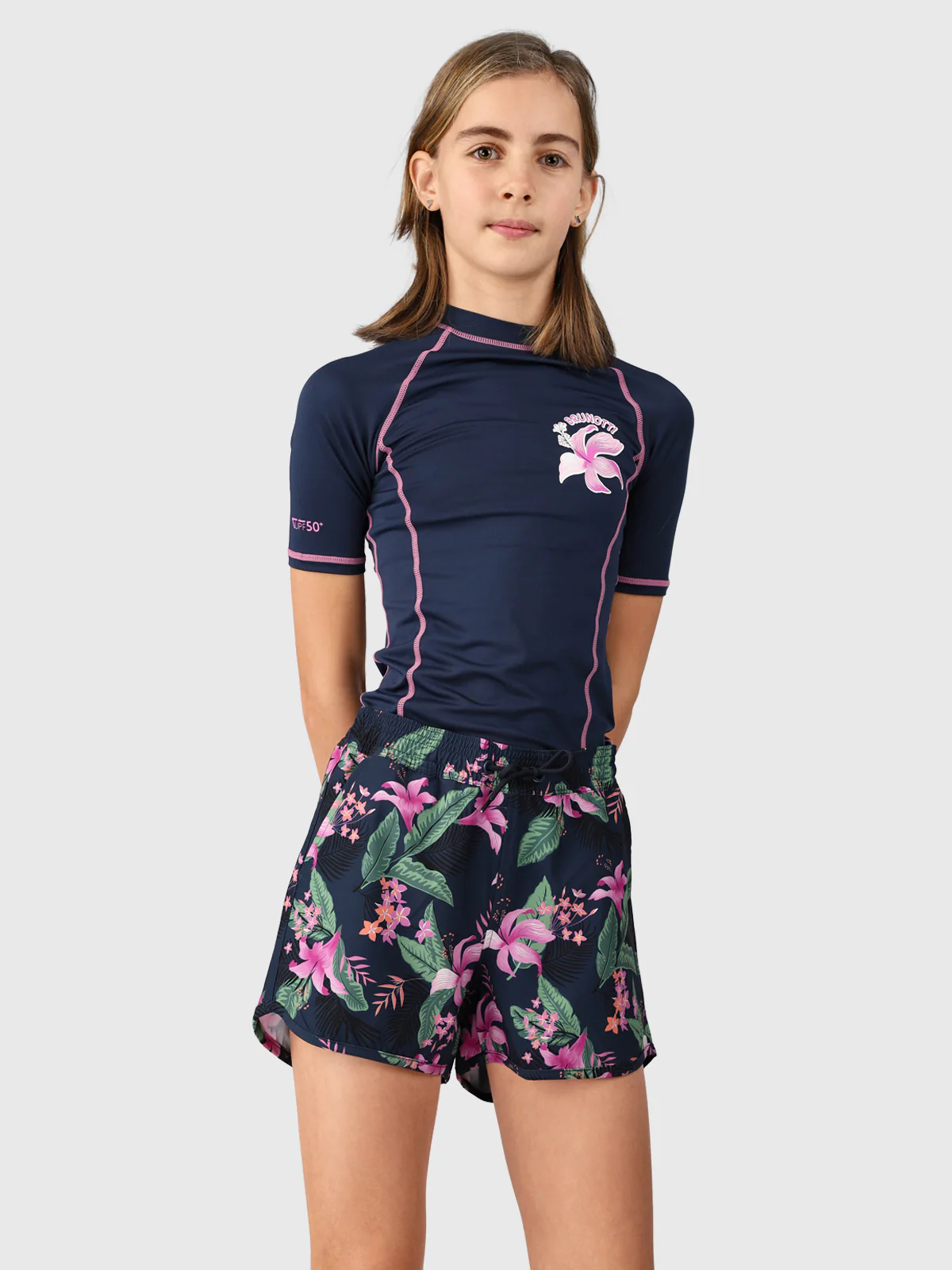 Tulya-Tropicana Girls Swim Shorts | Indigo Blue - Image 2
